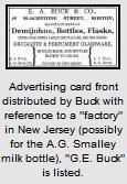 Advertising card for Buck